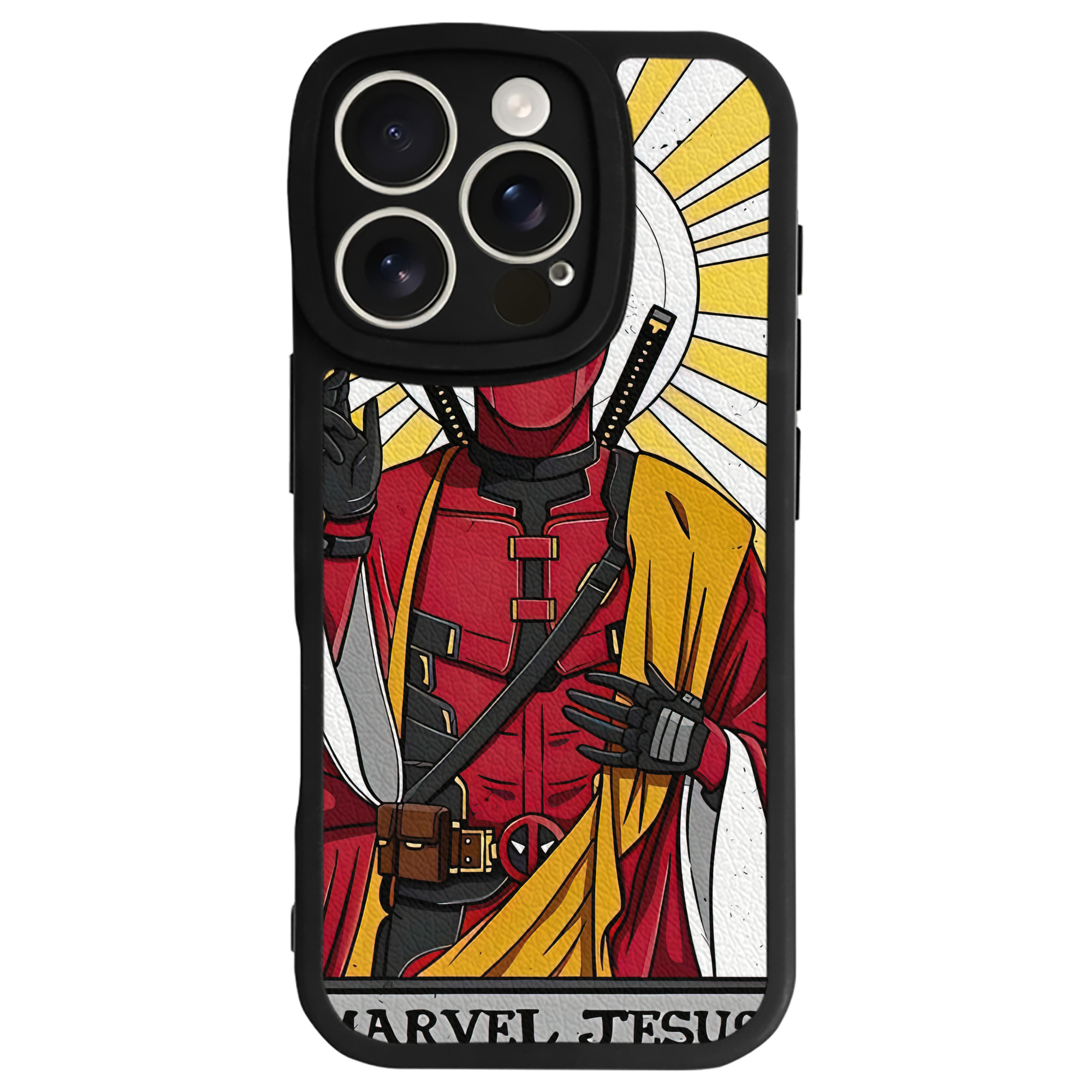 （画像用） Deadpool デッドプール 【iPhone 16シリーズ対応】シリコンスマホケース（レザー調） 材質：シリコン